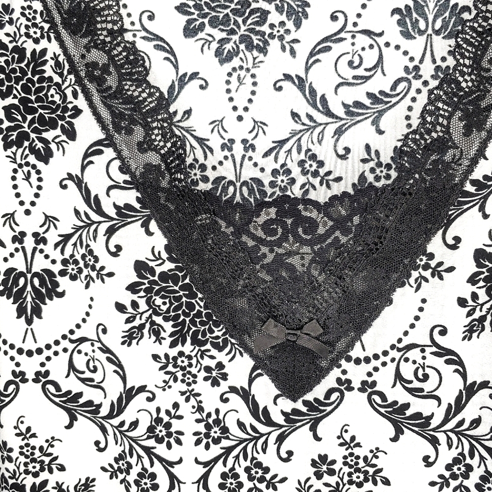 Studio Donatella night gown. Black/white, 3X. - Picture 7 of 10